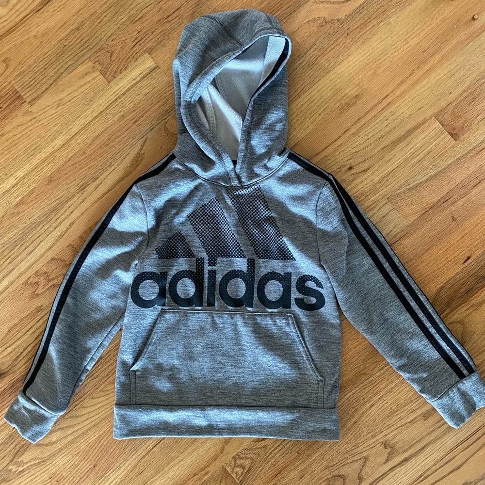 Adidas pullover hoodie, Size 8, Gray